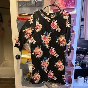 H&M Black Dress with Floral Accents